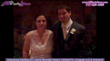 Gettysburg Wedding DJ, Liberty Mountain Resort, Fairfield PA, Congrats Ava & Andrew